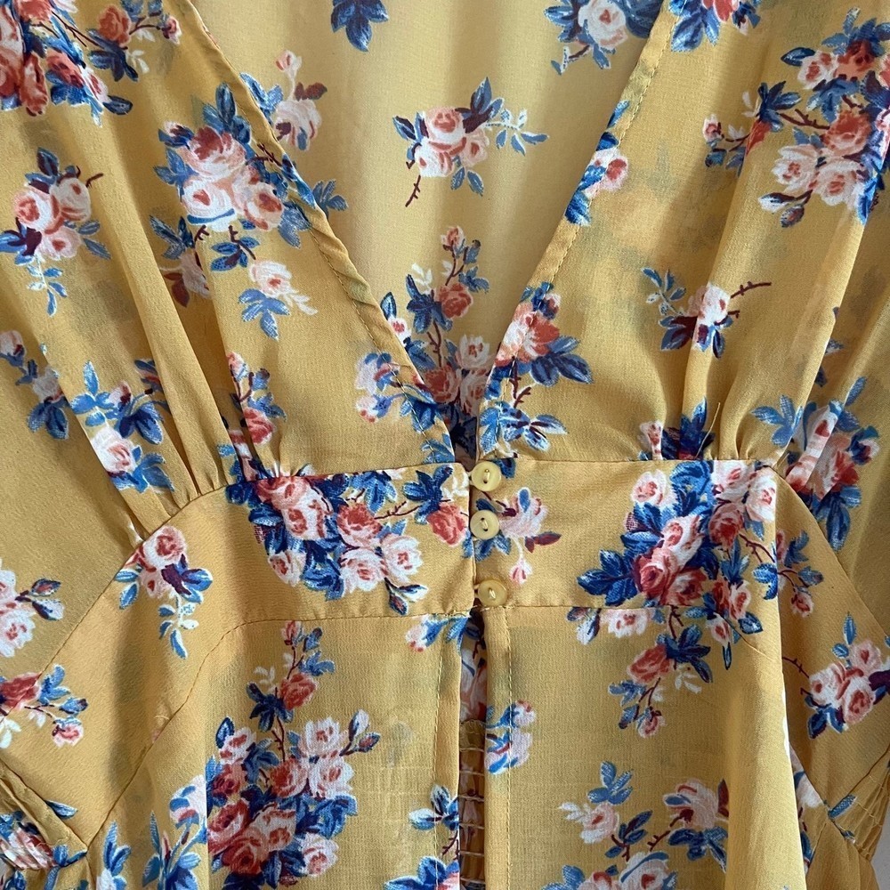 Live 4 truth Boho maxi cover up yellow floral size medium - Picture 5 of 8